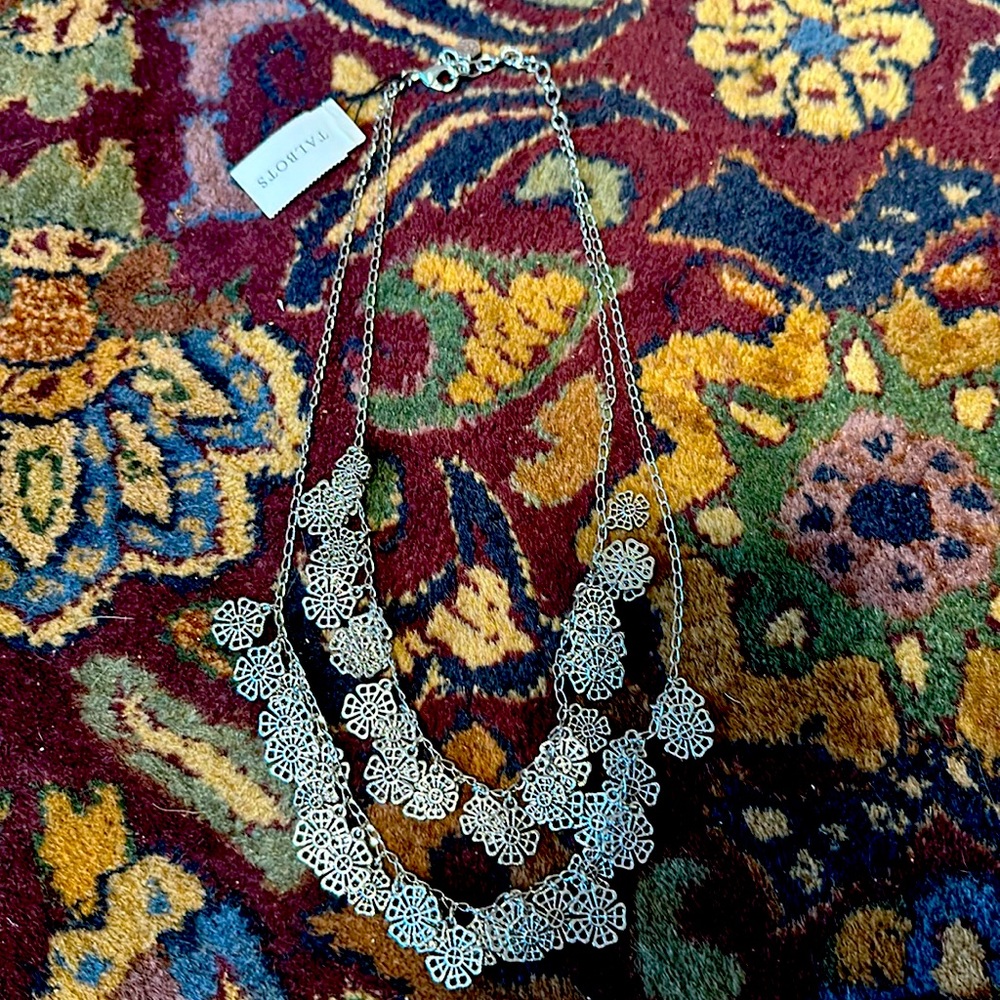 Talbots Double String Flower Necklace - image 1